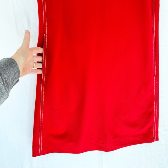 Tory Burch TECH PIQUÉ PICK STITCH GOLF DRESS Sz S Red Polo - Picture 8 of 12